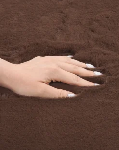 Tapete Em Pele Sintetica De Coelho Castanho 160 X 230 Cm Mirpur