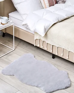 Tapete Em Pele Sintetica De Coelho Cinzenta 60 X 90 Cm Undara