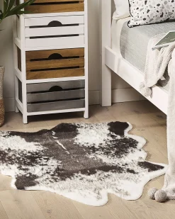 Tapete Em Pele Sintetica Com Padrao Em Preto E Branco 60 X 90 Cm Nambung