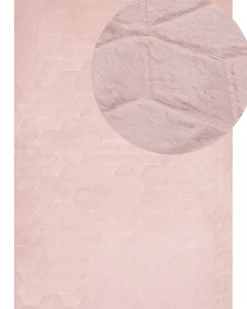 Tapete Em Pele Sintetica De Coelho Rosa 160 X 230 Cm Thatta