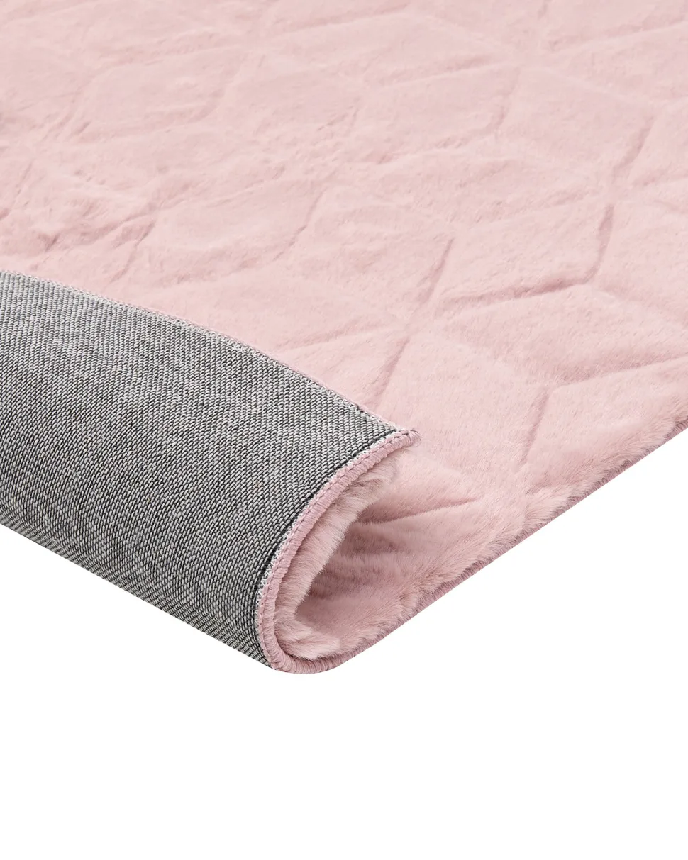 Tapete Em Pele Sintetica De Coelho Rosa 160 X 230 Cm Thatta