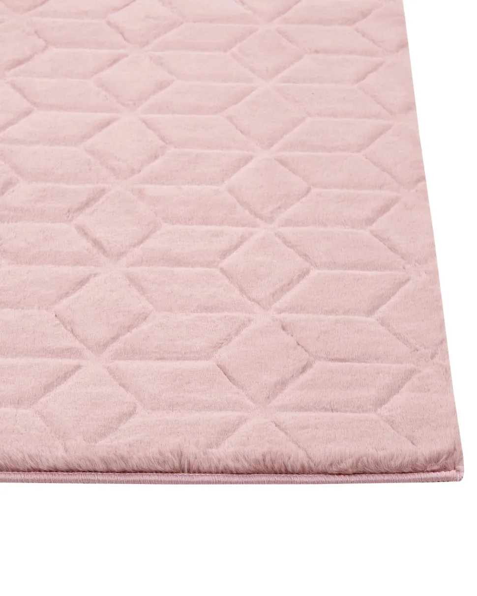 Tapete Em Pele Sintetica De Coelho Rosa 160 X 230 Cm Thatta