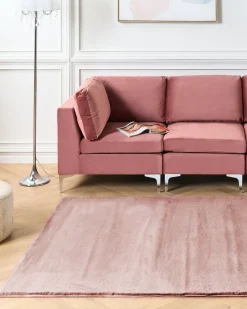 Tapete Em Pele Sintetica De Coelho Rosa 160 X 230 Cm Mirpur