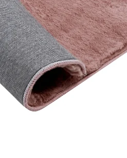 Tapete Em Pele Sintetica De Coelho Rosa 160 X 230 Cm Mirpur