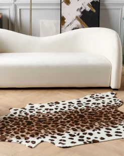 Tapete Em Pele Sintetica De Vaca Castanha Branca E Preta 150 X 200 Cm Bogong