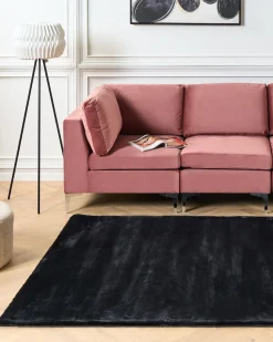 Tapete Em Pele Sintetica De Coelho Preta 160 X 230 Cm Mirpur