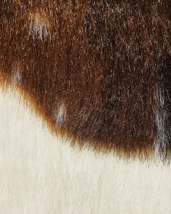 Tapete Em Pele Sintetica Com Padrao Em Branco E Castanho 60 X 90 Cm Nambung