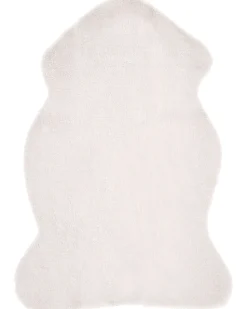 Tapete Em Pele Sintetica De Coelho Branca 60 X 90 Cm Undara