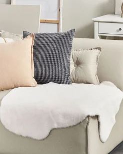 Tapete Em Pele Sintetica De Coelho Branca 60 X 90 Cm Undara