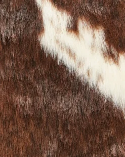 Tapete Em Pele Sintetica De Vaca Castanha Escura E Branca 150 X 200 Cm Bogong