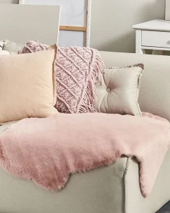 Tapete Em Pele Sintetica De Coelho Rosa 60 X 90 Cm Undara