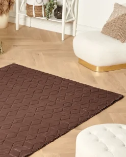 Tapete Em Pele Sintetica De Coelho Castanha 160 X 230 Cm Thatta