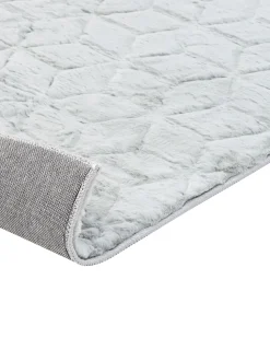 Tapete Em Pele Sintetica De Coelho Cinzenta Clara 80 X 150 Cm Thatta