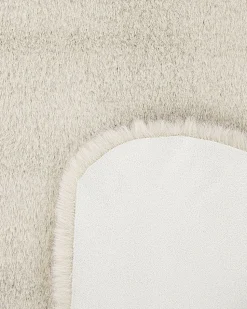 Tapete Em Pele Sintetica De Coelho Creme 60 X 90 Cm Undara