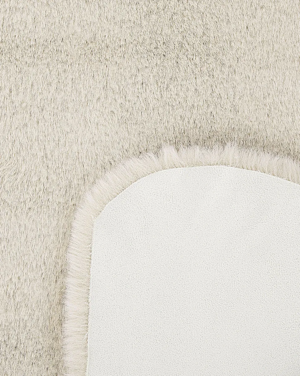 Tapete Em Pele Sintetica De Coelho Creme 60 X 90 Cm Undara