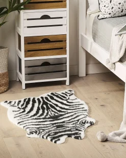 Tapete Em Pele Sintetica Com Padrao De Zebra 60 X 90 Cm Nambung