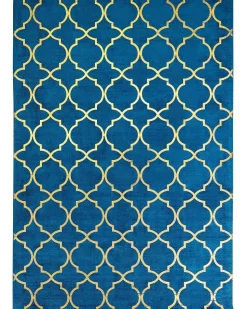 Tapete Em Viscose Azul 160 X 230 Cm Yelki