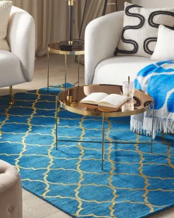 Tapete Em Viscose Azul 160 X 230 Cm Yelki