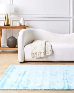 Tapete Em Viscose Azul Claro 160 X 230 Cm Gesi Ii