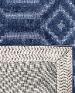 Tapete Em Viscose Azul Marinho 160 X 230 Cm Adatepe