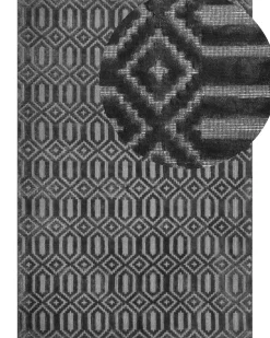 Tapete Em Viscose Cinzenta Escura 160 X 230 Cm Adatepe