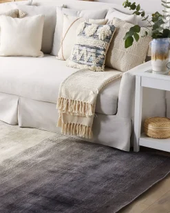 Tapete Em Viscose Cinzenta E Preta 160 X 230 Cm Ercis