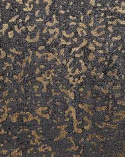 Tapete Em Viscose Cinzenta Escura E Dourada 160 X 230 Cm Esel