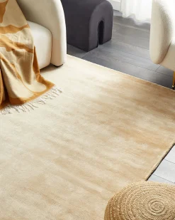 Tapete Em Viscose Cor De Areia 160 X 230 Cm Gesi Ii