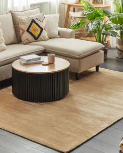 Tapete Em Viscose Cor De Areia 160 X 230 Cm Gesi Ii