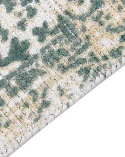 Tapete Em Viscose Creme E Verde 160 X 230 Cm Boyali