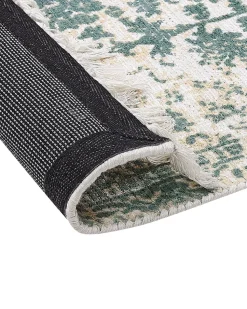 Tapete Em Viscose Creme E Verde 160 X 230 Cm Boyali