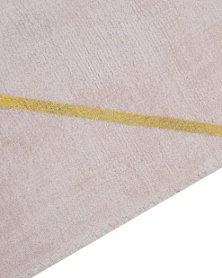 Tapete Em Viscose Rosa E Dourado 80 X 150 Cm Atike