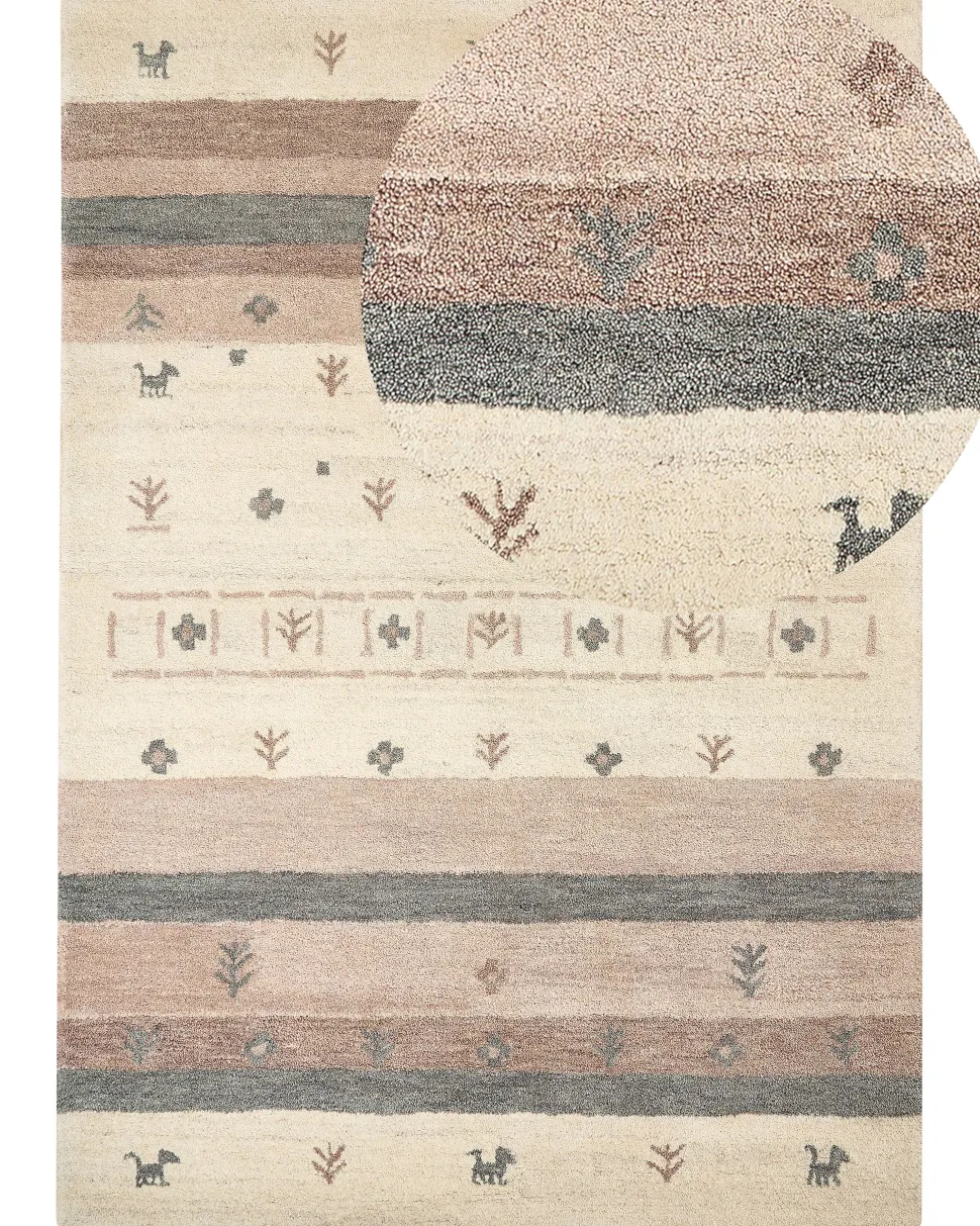 Tapete Gabbeh Em La Creme E Castanha Clara 160 X 230 Cm Karli