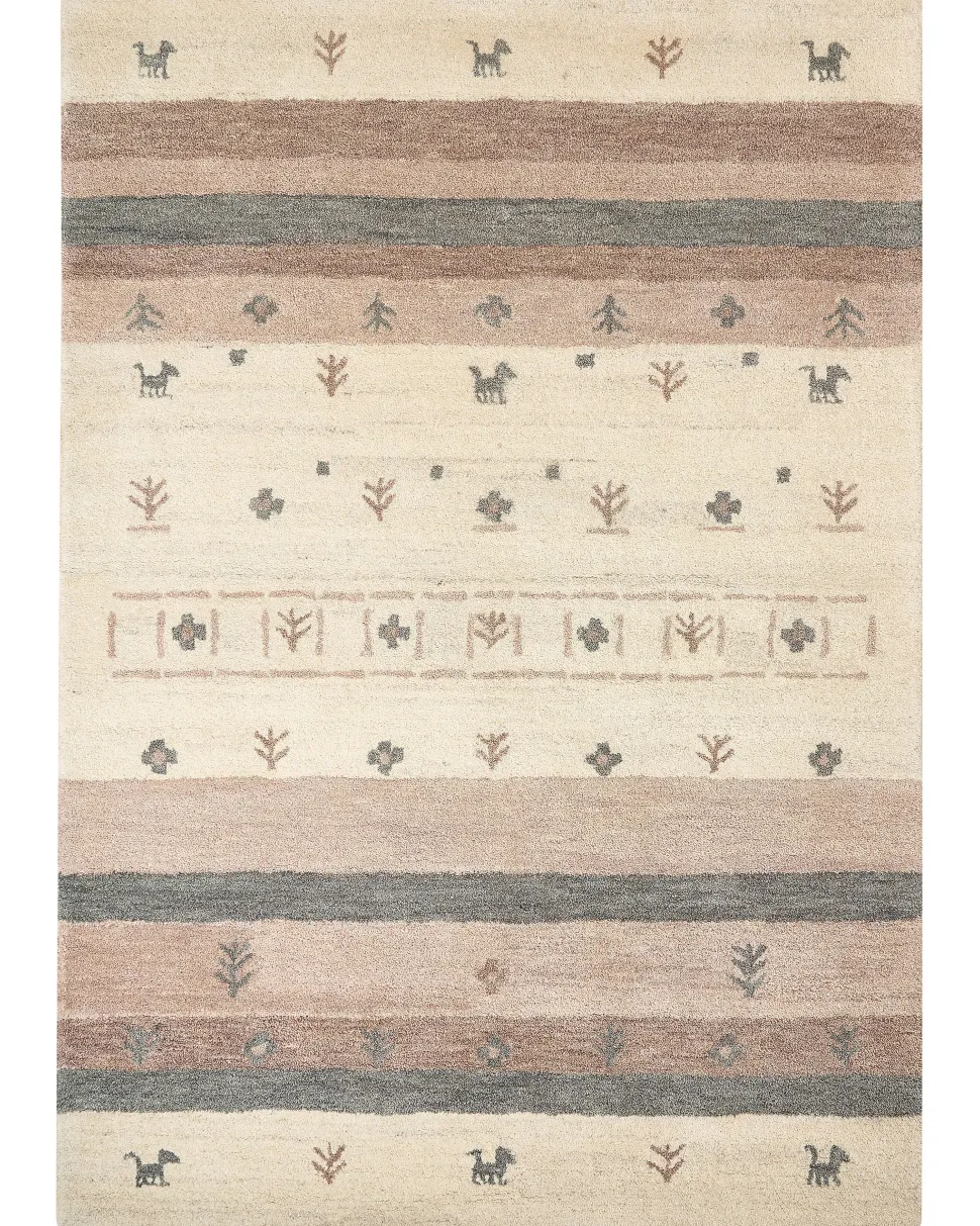 Tapete Gabbeh Em La Creme E Castanha Clara 160 X 230 Cm Karli