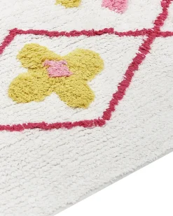 Tapete Infantil Em Algodao Branco E Rosa 160 X 230 Cm Cavus