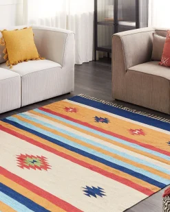Tapete Kilim Em Algodao Multicolor 200 X 300 Cm Taronik