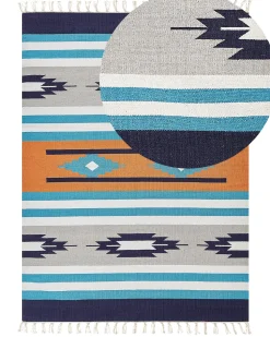 Tapete Kilim Em Algodao Multicolor 140 X 200 Cm Noratus