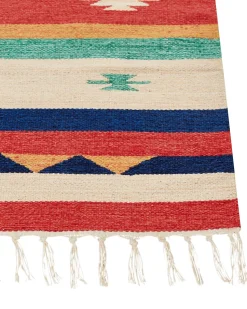 Tapete Kilim Em Algodao Multicolor 140 X 200 Cm Margara