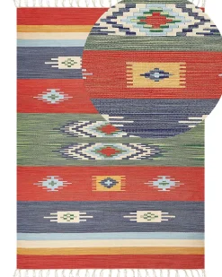Tapete Kilim Em Algodao Multicolor 200 X 300 Cm Kamaris