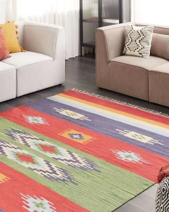 Tapete Kilim Em Algodao Multicolor 200 X 300 Cm Kamaris