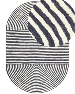 Tapete Oval De La Branco E Cinzento Grafite 140 X 200 Cm Kweta