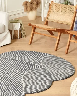 Tapete Oval De La Branco E Cinzento Grafite 140 X 200 Cm Zabol