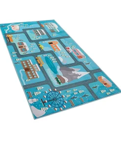 Tapete Para Criancas 80 X 150 Cm Azul Kigi