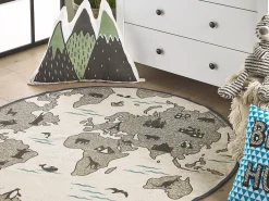 Tapete Para Criancas Cinzento E Creme 120 Cm Kesda