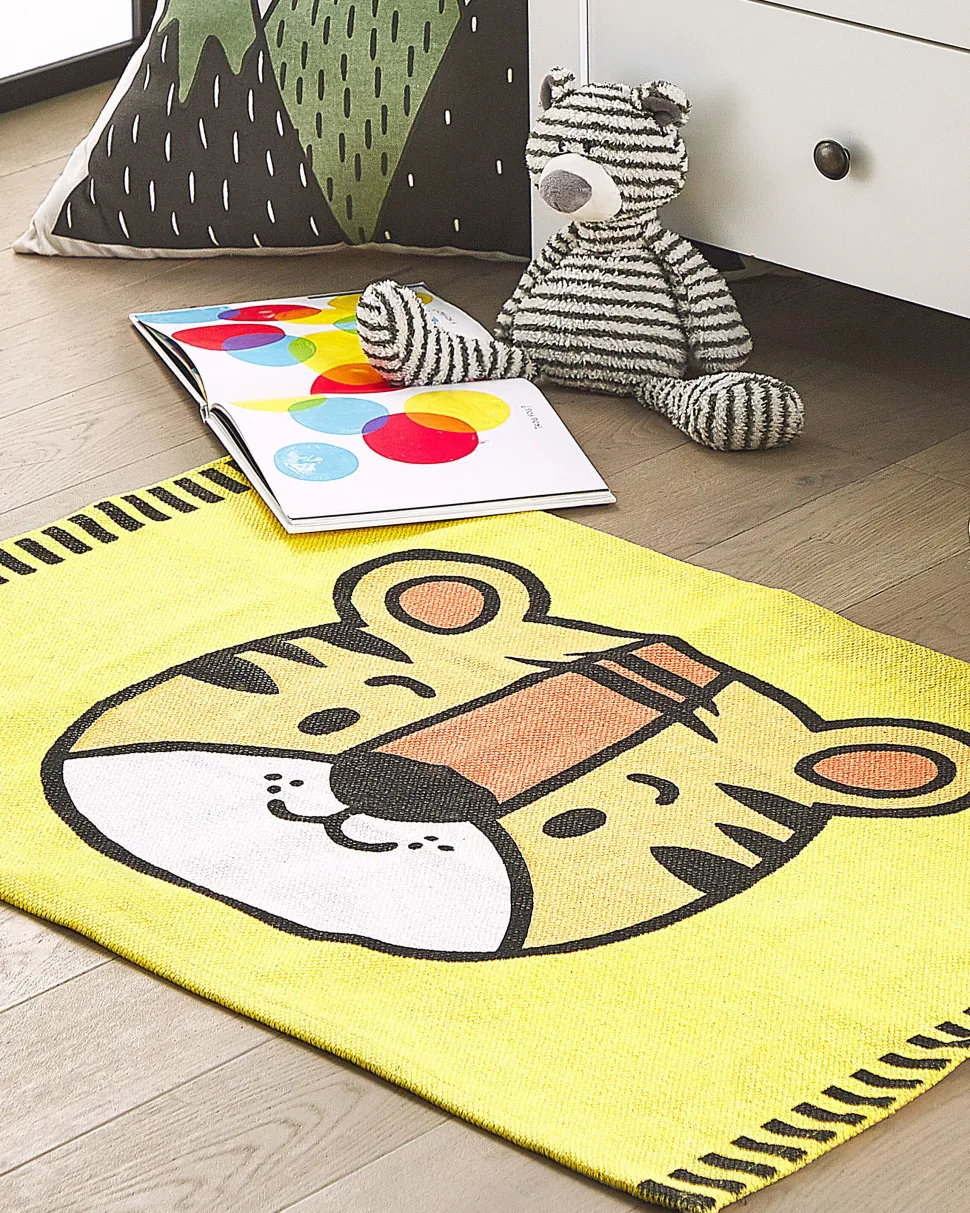 Tapete Para Criancas Em Algodao Amarelo 90 X 60 Cm Ranchi