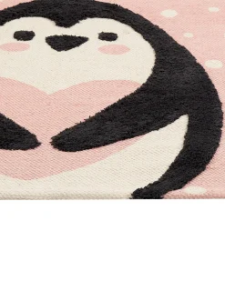 Tapete Para Criancas Em Algodao Rosa Com Impressao De Pinguim 80 X 150 Cm Pengkol