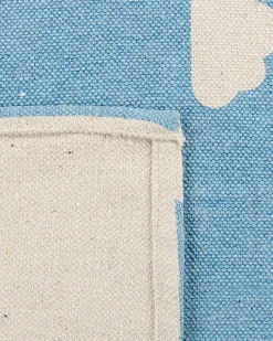 Tapete Para Criancas Em Algodao Azul E Branco 60 X 90 Cm Gwalijar