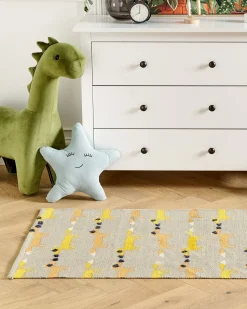 Tapete Para Criancas Em Algodao Cinzento Com Impressao De Raposa 80 X 150 Cm Bankgo