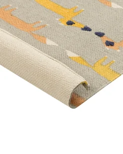 Tapete Para Criancas Em Algodao Cinzento Com Impressao De Raposa 80 X 150 Cm Bankgo