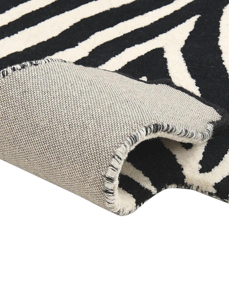 Tapete Para Criancas Em La Preta E Branca Impressao De Zebra 100 X 160 Cm Khumba